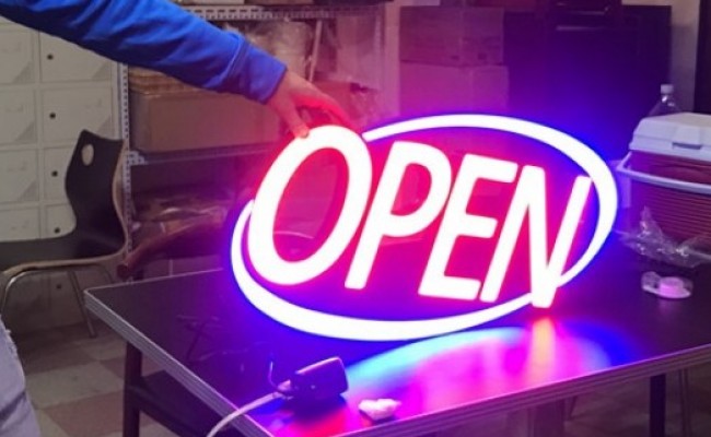 Open LED Sign Made in USA 27 x 11 x 1 inches