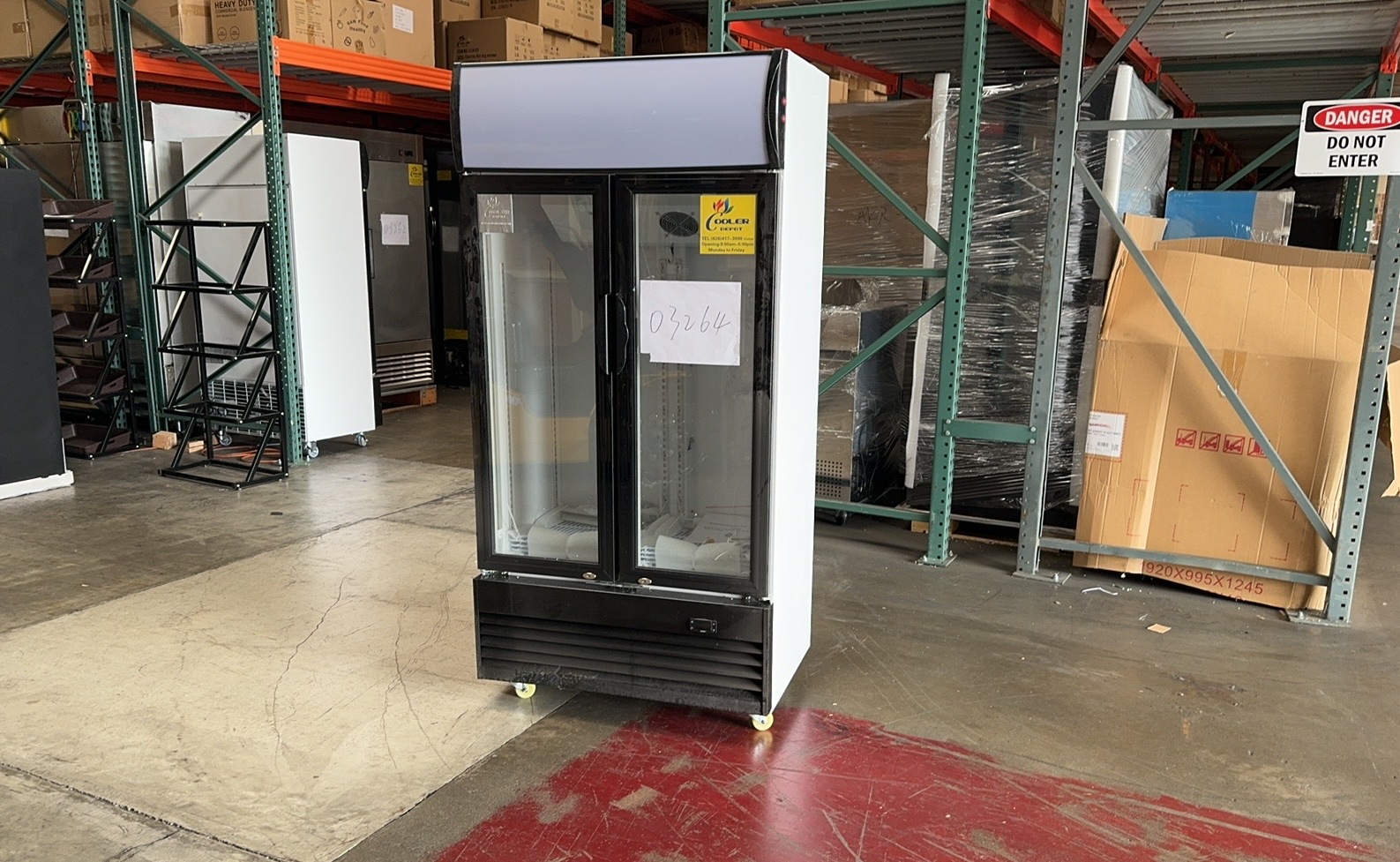 Clearance NSF 36 in two glass door upright refrigerator 03264
