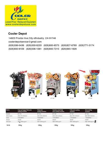 NSF Semi auto Boba Sealing Machine ET-A9