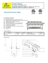 ETL 5 plate warmer steam and dry table 110v NH-5