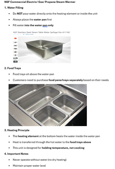 ETL 5 plate warmer steam and dry table 110v NH-5