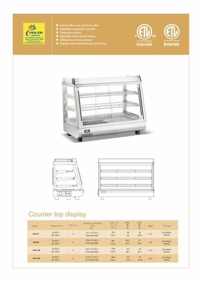 NSF Stainless steel Food Warmer Display RTR136LS