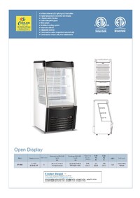 NSF 29 ins 8.6 CU FT open refrigerator display CF-260