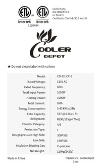 NSF Under counter Commercial Freezer 72 ins UCU72F
