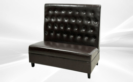 Button style Single Back Fully Upholstered Booth BO2 Black brown