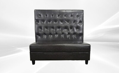 Button style Single Back Fully Upholstered Booth BO2 Black brown