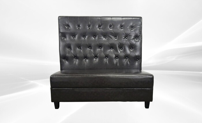 Button style Single Back Fully Upholstered Booth BO2 Black brown