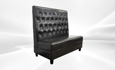 Button style Single Back Fully Upholstered Booth BO2 Black brown