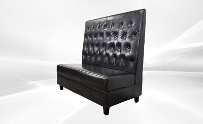 Button style Single Back Fully Upholstered Booth BO2 Black brown