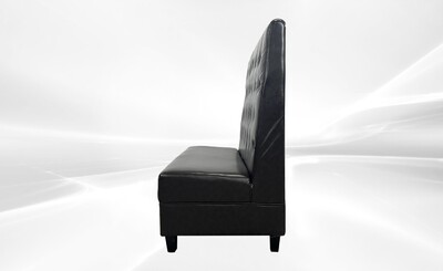 Button style Single Back Fully Upholstered Booth BO2 Black brown