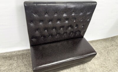 Button style Single Back Fully Upholstered Booth BO2 Black brown
