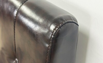 Button style Single Back Fully Upholstered Booth BO2 Black brown