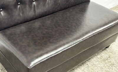 Button style Single Back Fully Upholstered Booth BO2 Black brown