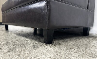 Button style Single Back Fully Upholstered Booth BO2 Black brown