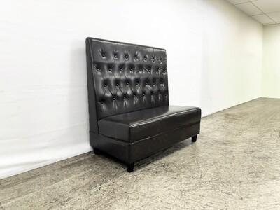 Button style Single Back Fully Upholstered Booth BO2 Black brown