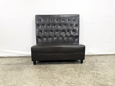 Button style Single Back Fully Upholstered Booth BO2 Black brown