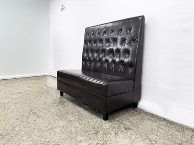 Button style Single Back Fully Upholstered Booth BO2 Black brown