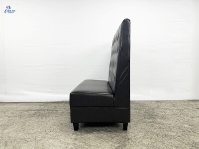 Button style Single Back Fully Upholstered Booth BO2 Black brown