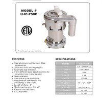 NSF Commercial Juicer Extractor Machine UJC750
