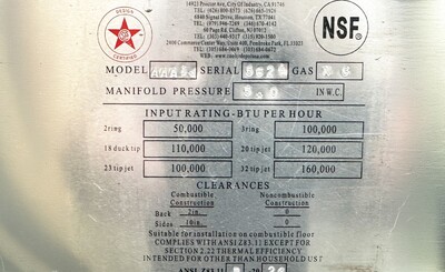 NSF Pasta noodle cooker Made USA NG or LP PN26