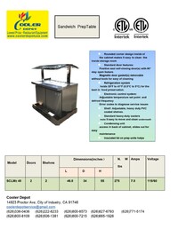 NSF salad buffet table open glass cold table SCLM248