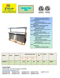 NSF salad buffet table open glass cold table SCLM372