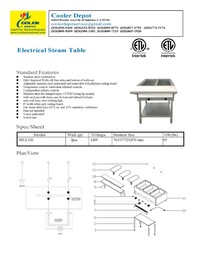NSF 2 plate warmer and dry steam table 110v NH-2-120