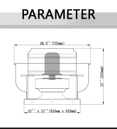 NSF 0.5HP 900 to 2000 CFM restaurant Exhaust Fan 220V RCU08HBS