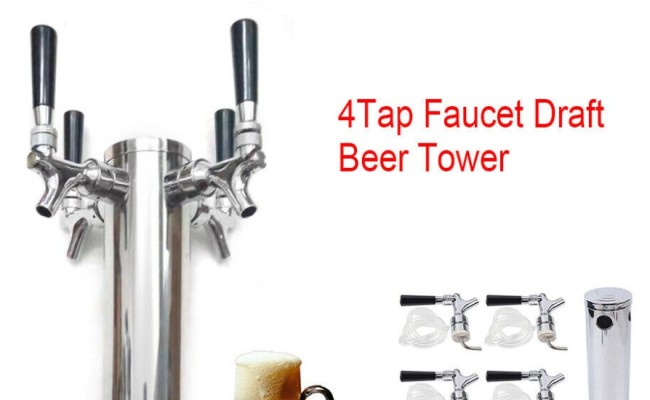 4 Tap Faucet Draft Beer Kegerator Tower UUD4