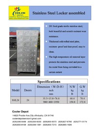 NSF 24 Door Stainless Steel Locker assembled HT-L-24