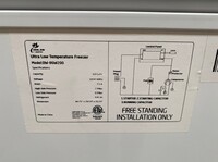 NSF 6 cu ft -86 Vaccine medicine Ultra Freezer 86W200
