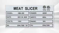 NSF Commercial Meat Slicer 14 inch Blade Food Slicer HBS-350