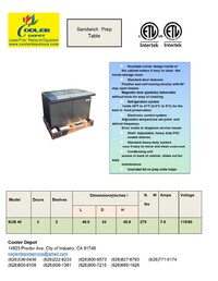 NSF 48 ins Subway Cold table Refrigerator SUB48