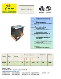 NSF 60 ins poke bowl cooler Subway Cold table Refrigerator SUB60