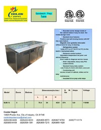 NSF 72 ins poke bowl Subway Cold table Refrigerator 　SUB72
