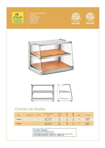 Bakery Display Case Commercial Countertop NSF ZW-150X