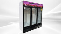 NSF 3 Glass Door Floral Cooler Swinging Door 74 in 74G-3DSW-FL
