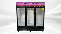 NSF 3 Glass Door Floral Cooler Swinging Door 74 in 74G-3DSW-FL