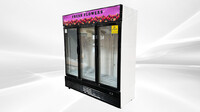 NSF 3 Glass Door Floral Cooler Swinging Door 74 in 74G-3DSW-FL