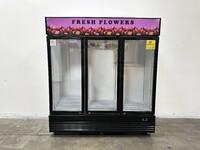 NSF 3 Glass Door Floral Cooler Swinging Door 74 in 74G-3DSW-FL