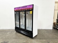 NSF 3 Glass Door Floral Cooler Swinging Door 74 in 74G-3DSW-FL