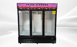 NSF 3 Glass Door Floral Cooler Swinging Door 74 in  Flower1320BF