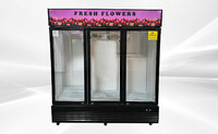 NSF 3 Glass Door Floral Cooler Swinging Door 74 in 74G-3DSW-FL