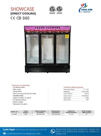 NSF 3 Glass Door Floral Cooler Swinging Door 74 in 74G-3DSW-FL