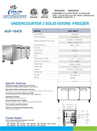 NSF Commercial Undercounter Freezer 72 ins AUF-18476