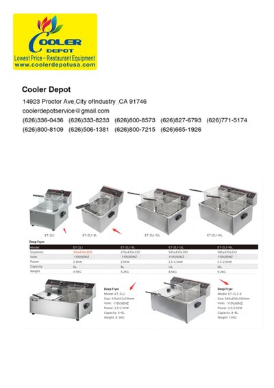 NSF 6L Electric Deep Fryer ET-ZL1