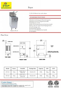 NSF 40LBS Electric Deep Fryer 208V 3PH 0V-20-208-3