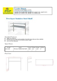NSF 47 in Two-layer Stainless Steel Shelf OSR-1188