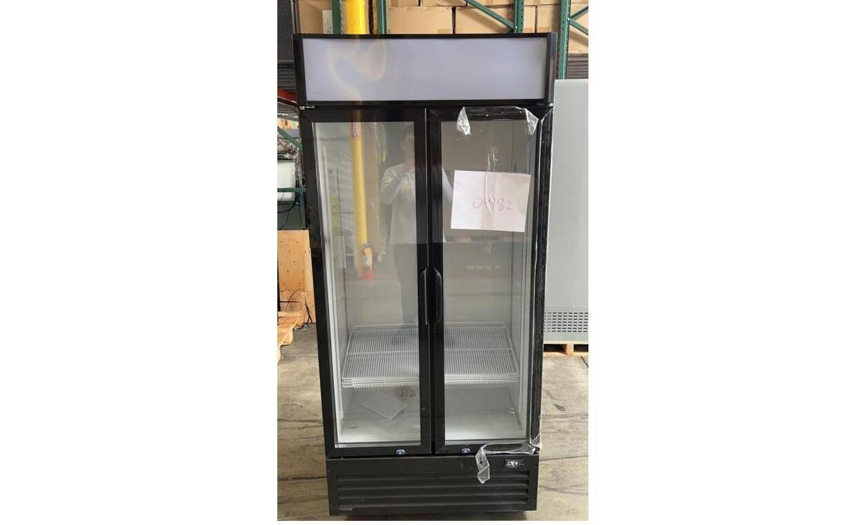 Clearance NSF ETL 36 inch two glass door refrigerator 09182