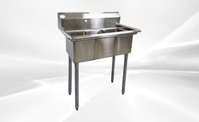 NSF 35 ins Stainless Steel Three Compartment Sink HN-C3T101410